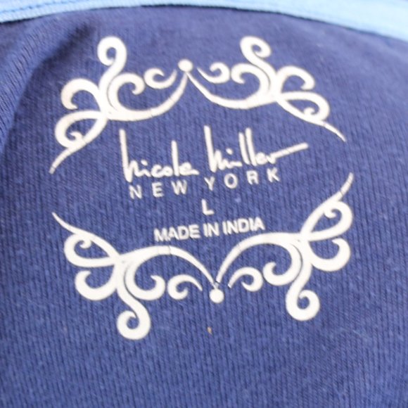 Nicole Miller New York Blue Floral Top - Picture 2 of 8